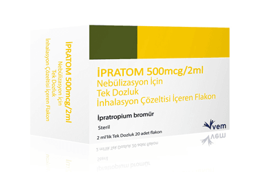 IPRATOM 500 MCG/2 ML NEBULIZASYON ICIN TEK DOZLUK INHALASYON COZ. ICEREN 20 FLAKON